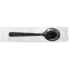 Medium Heavy Weight Polystyrene Wrapped Black Soup Spoon 4/250ct