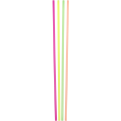 Stirrer Round Unwrapped 8in Assorted Neon 10/500Ct