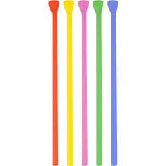 Spoon Straw Unwrapped 8in Assorted Neon 25/400Ct