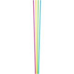 Straw Unwrapped 20In Assorted Neon 500ct 7mm Diameter