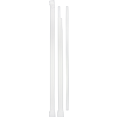 Straw Jumbo Wrapped 7.75In Clear 24/500Ct 5.5mm Diameter