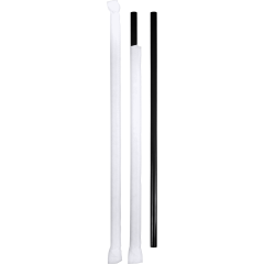Straw Giant Wrapped 10.25in Black 4/300ct