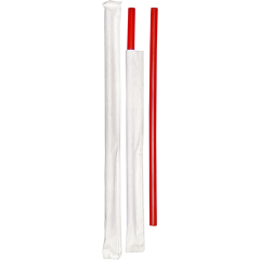 Milk Straw Wrapped 5.75In Red 24/500Ct 4.5mm Diameter