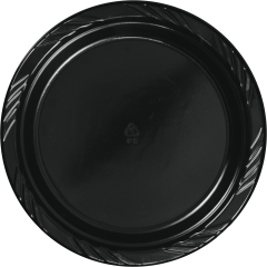 7in Plate Round Black Plastic 500/cs