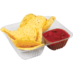 Nacho Tray 2-Compartment Plastic Clear Small 5x6In 10Oz/2oz 500/Cs