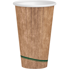 16oz Compostable Double Wall Ripple Hot Cup 600/Cs