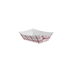 4Oz Paper Food Tray Red/Wh  #25 1000/Cs
