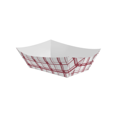 2Lb Paper Food Tray Red/Wh #200 1000/Cs