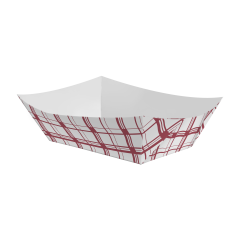 3Lb Paper Food Tray Red/Wh #300 500/cs
