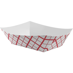 6Oz Food Tray Paper #40 Red/White 4/250ct