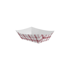 6Oz Paper Food Tray Red/Wh #40 1000/cs