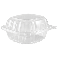 6X6 clear Hinged Lid Container, 500/cs