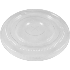 Clear Flat Lid With Straw Slot 1000/cs Fits 98Mm Pet Cups.