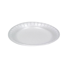 9In White Flat Foam Plate 500/Cs