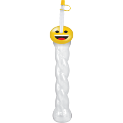 12oz Twisted Kiddie Yarder W/Emoji Topper Lid & Straw 72/cs