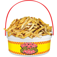 24oz Fries Food Container Bucket O'Fries Design With Handle In White 1