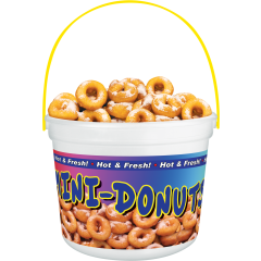 Container 48Oz Mini Donuts Design With Handle In White 130/Cs