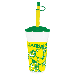 16oz Tall Souvenir Curved Cup W/Lid & Straw 250/Cs