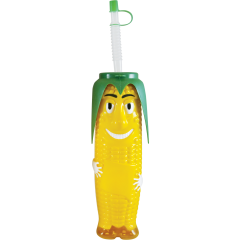 16oz Corn Cob Souvenir Cup Mr. corny Jr. with Lid And Straw 70/cs