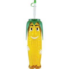 32oz Corn Cob Souvenir Cup Mr. corny Sr. with Lid And Straw 50/cs