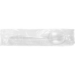 Wip Spoon Medium Weight Polypropylene Wrapped White Soup Spoon 4/250ct