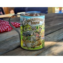 32oz Tin Mug Mountain Brew Design with Handle 50/cs