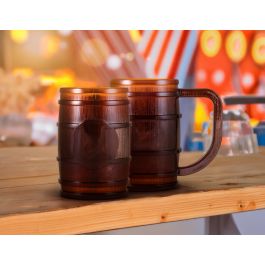 16oz Translucent Barrel Mug with Handle in Brown 96/cs