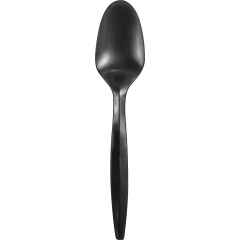 Medium Weight Polypropylene Bulk Black Teaspoon 1000ct