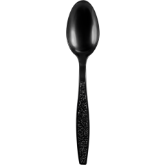 Heavy Weight Polystyrene Bulk Black Teaspoon 1000ct