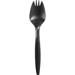 Medium Weight Polypropylene Bulk Black Spork 1000ct