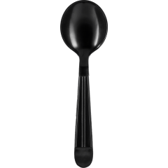 Extra Heavy Weight Polypropylene Bulk Black Soup Spoon 1000ct