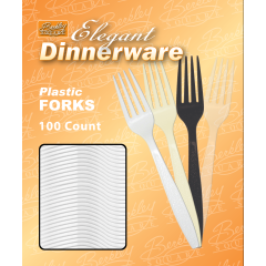 Heavy Weight Polystyrene Boxed White Fork 10/100ct
