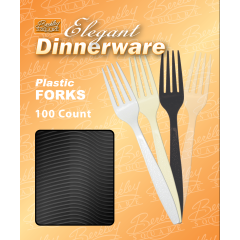 Heavy Weight Polystyrene Boxed Black Fork 10/100ct