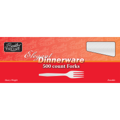 Heavy Weight Polystyrene Boxed White Fork 4/500ct