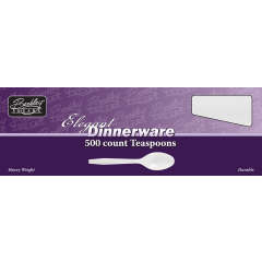 Heavy Weight Polystyrene Boxed White Teaspoon 4/500ct
