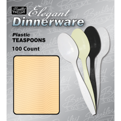 Heavy Weight Polystyrene Boxed Almond Teaspoon 10/100ct
