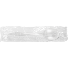 Medium Weight Polypropylene Wrapped White Soup Spoon 4/250ct