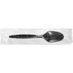 Medium Weight Polypropylene Wrapped Black Teaspoons 4/250ct
