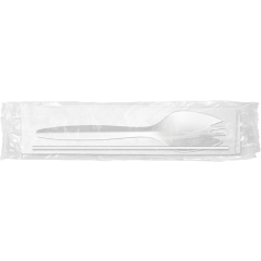 Medium Polypropylene Kit White 1000ct Spork, Straw, 8x10in Napkin