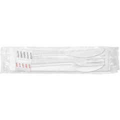 Heavy Polypro Kit White 250ct Knife, Fork, Spoon, 9x13in Napkin, S&P