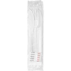 Extra Hvy Polypro Kit White 250ct Knife, Fork, Spoon, 12x13 Napkin S&P