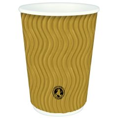 12oz Kraft Triple Wall Hot Cup 500/cs 90mm