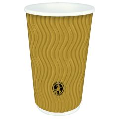 16oz Kraft Triple Wall Hot Cup 500/Cs 90mm