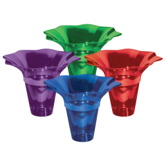 8oz PET Tulip Sno-Flower Cups Asst Colors 600/Cs