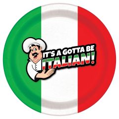 9In Coated Paper Plate Its Gotta Be Italian Design 20/50Pk