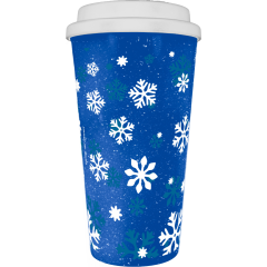 16oz Holiday Double Wall Souvenir Cup & Lid 24/cs